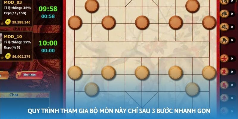 Quy trình tham gia bộ môn cờ up này chỉ sau 3 bước nhanh gọn