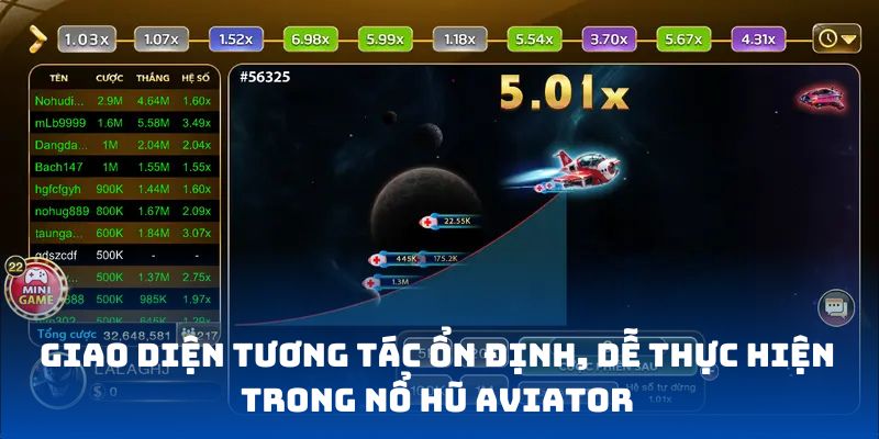 Giao diện tương tác ổn định, dễ thực hiện